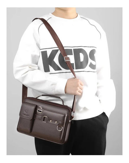 2024 New Men Shoulder Bag for 10.4" Ipad PU Leather Business Handbags Men Messenger Bags Fashion Man Crossbody Bag