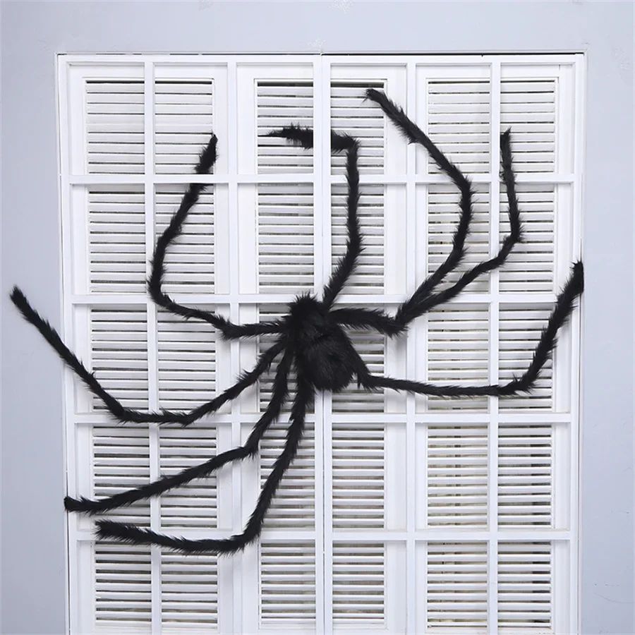 Teia de Aranha Gigante Preta Assustadora de Halloween Decoração de Halloween para Casa Bar Adereços de Casa Assombrada Decoração Externa de Feriado