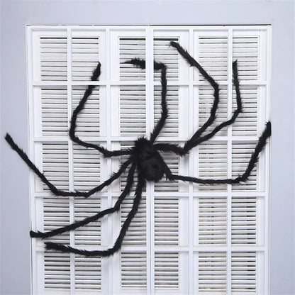 Teia de Aranha Gigante Preta Assustadora de Halloween Decoração de Halloween para Casa Bar Adereços de Casa Assombrada Decoração Externa de Feriado