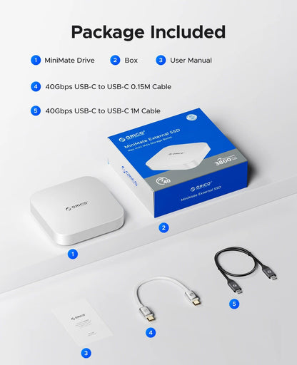 Dock de mesa ORICO MiniMate com expansão de armazenamento SSD externo de 40 Gbps para MacMini 4 com armazenamento SSD de 512 GB 1 TB 2 TB 3 TB 4 TB 8 TB