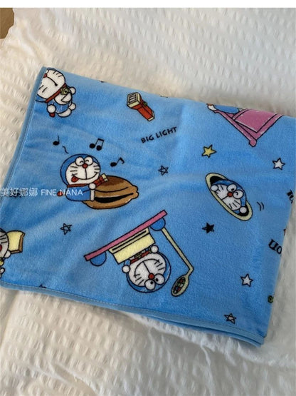 Desenho Animado Doraemon Cobertor de Flanela Macio Confortável Manta para Dormir Estilo Japonês Cobertor para Soneca Colcha para Quarto Menina Crianças