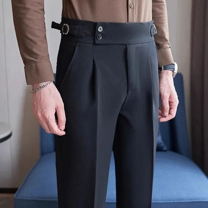 Calças de Terno Masculinas, Calças de Vestir Slim Modernas, Calças Brancas Pretas Azuis Verdes Pantalones Hombre Outono/Inverno Masculino, Novidade 2025
