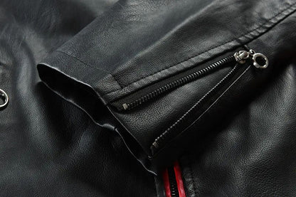 Fashionable Men's Biker Leather Jacket 2025 New Zipper Stand Collar Fleece Lined Casual PU Leather Coat Regular Fit Chinese Orig