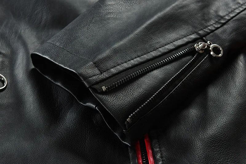 Fashionable Men's Biker Leather Jacket 2025 New Zipper Stand Collar Fleece Lined Casual PU Leather Coat Regular Fit Chinese Orig