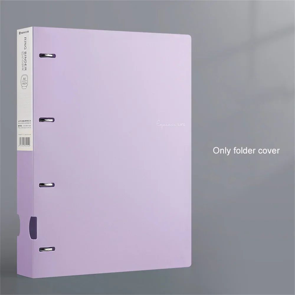 A4 File Folders Display Book 4 Hole Binder Folders Morandi Color Waterproof Document Ring Binder Folder Office School Supplies