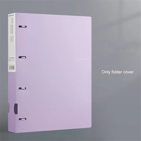 A4 File Folders Display Book 4 Hole Binder Folders Morandi Color Waterproof Document Ring Binder Folder Office School Supplies