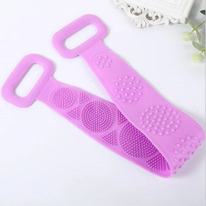 1 Esponja Corporal de Silicone, Escova Esfoliante Corporal, Toalha de Banho Esfoliante, Esfregão para as Costas, Esfoliação da Pele, Cinto de Massagem e Limpeza para Banho, Extensível