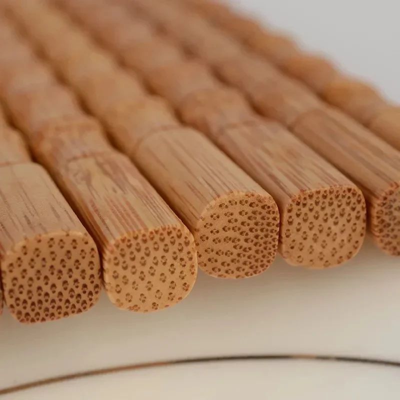 Hashis de Madeira de Bambu Natural Artesanais Hashis de Bambu para Cozinha Doméstica 24cm Reutilizáveis para Sushi e Utensílios de Mesa