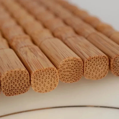 Hashis de Madeira de Bambu Natural Artesanais Hashis de Bambu para Cozinha Doméstica 24cm Reutilizáveis para Sushi e Utensílios de Mesa