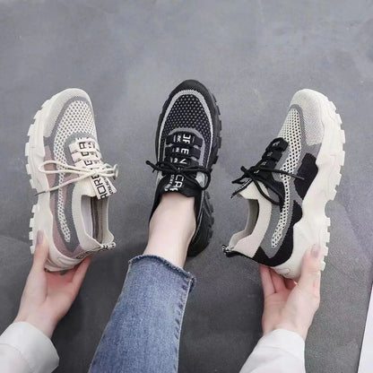 2026 New Women's Dad shoes Breathable Me Running shoes Faionable Casual Sports Sneakers Flat Bot round Toe Plastic Sole