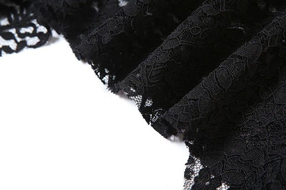 Sexy High Waist Lace Ruffles Skirts Women 2025 Spring Irregular Y2k Skirts Women Fashion Black Patchwork Party Clubwear Gothic