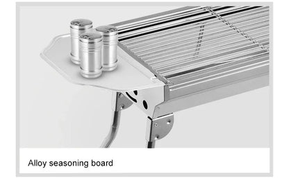 Stainless Steel Charcoal Grill Barbecue Tool Portable Free Installation Handle Folding  BBQ Cooking Grid  For  Park