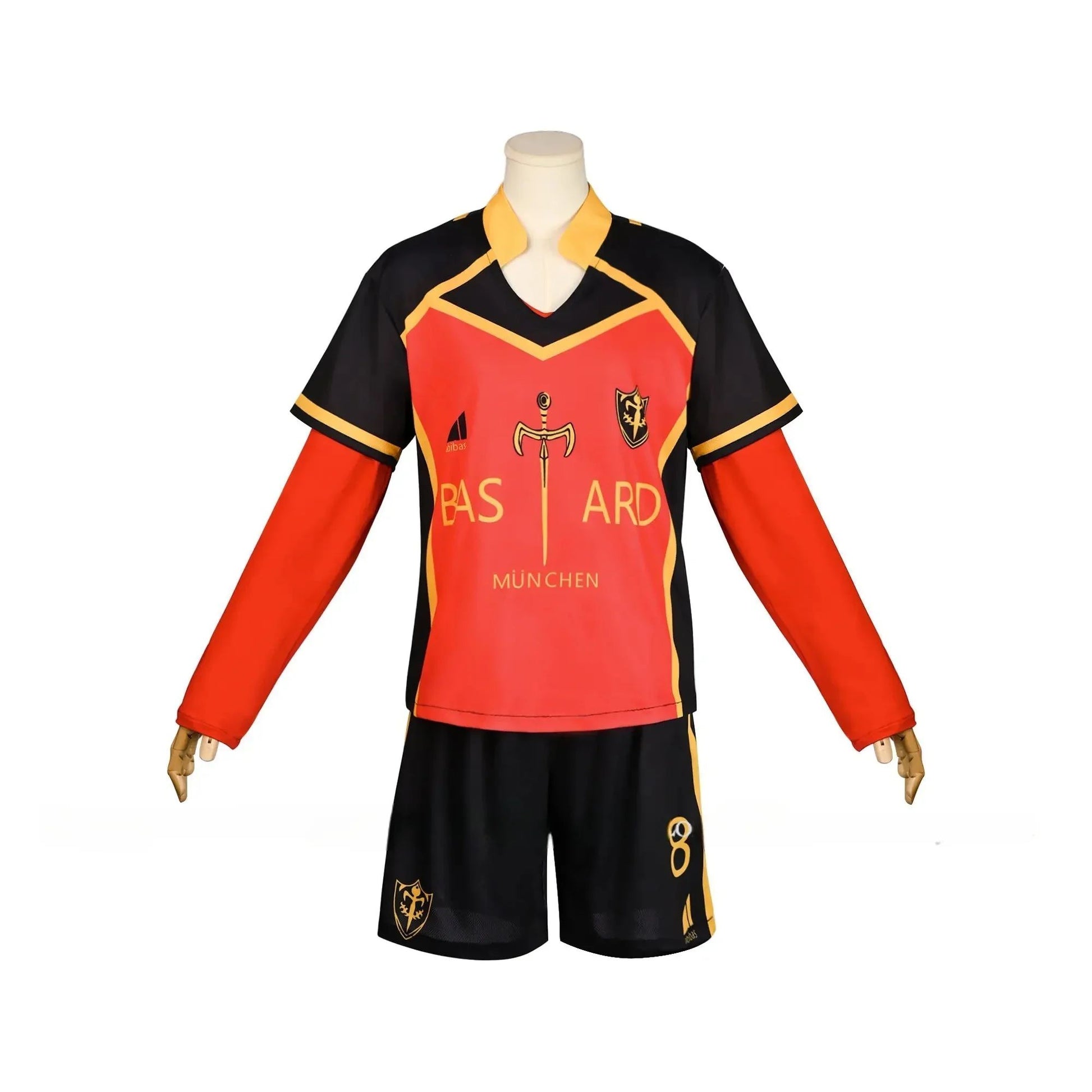 Anime Michael Kaiser Cosplay Costume Red Uniform Team Bastard Munchen Alexis Ness Cosplay Football Soccer Clothing