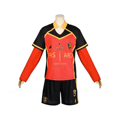 Anime Michael Kaiser Cosplay Costume Red Uniform Team Bastard Munchen Alexis Ness Cosplay Football Soccer Clothing