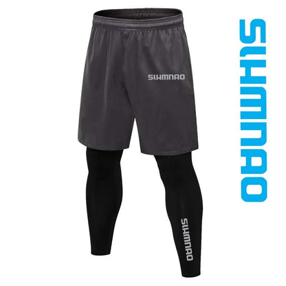 Calça Masculina Casual para Atividades ao Ar Livre 2025 de Secagem Rápida para Pesca, Ciclismo, Caminhada e Calça de Corrida Fitness Elástica Justa de Duas Peças