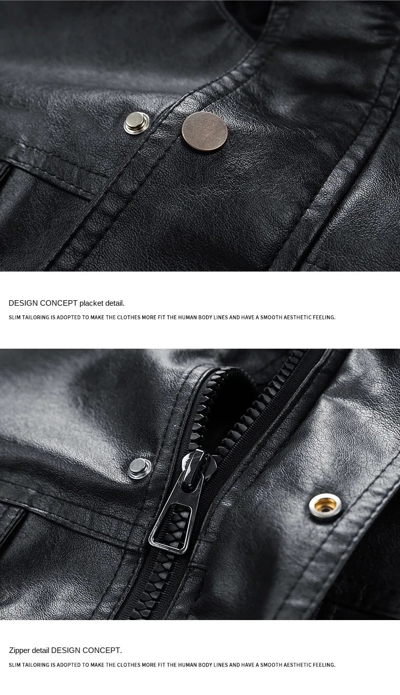 New Retro High Street Versatile Couple Motorcycle Fashionable Breathable Coat Winter Men Handsome Trendy Leather Jacket Comfort