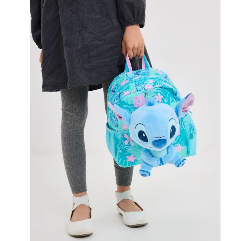 Miniso Disney Stitch Kawaii Children Schoolbag Set Cartoon Student Bookbag Lunch Bag Pen Case Casual High Capacity Backpack Gift