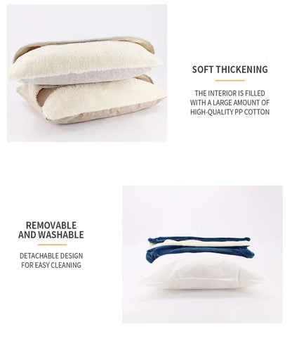 Cama para Animais de Estimação Lavável e Resistente à Mordida - Almofada de Pelúcia Removível Quente de Inverno para Cães Grandes e Gato Saco de Dormir para Pets