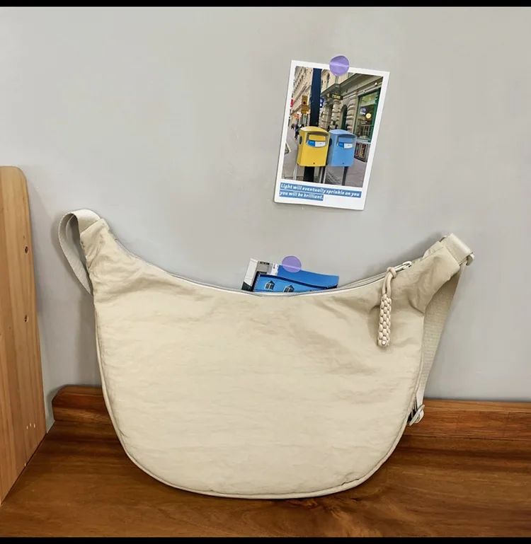 Trendy Women's Soft Cloth Shoulder Bag Solid Color Student Casual Style Big Handbags Crossbody Bags for Women Shoulder Hobos Bag