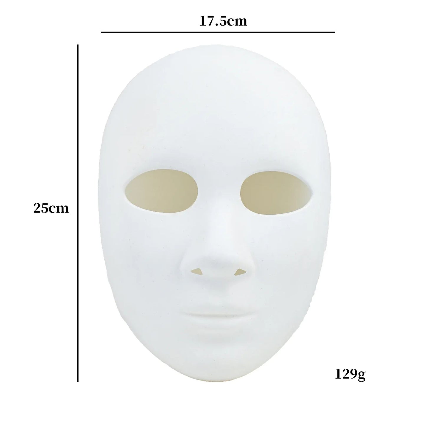 Blank Face Mask Cosplay DIY White Hand-Painted Doodle Thicken Plastic Masks Carnival Masquerade Halloween Party Costumes Props