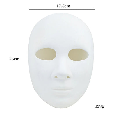 Blank Face Mask Cosplay DIY White Hand-Painted Doodle Thicken Plastic Masks Carnival Masquerade Halloween Party Costumes Props