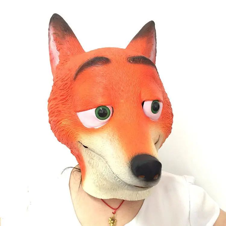 2026  Zootopia Nick Mask Headgear Cute Cartoon Toy Funny Latex Mask Live Broadcast Props Halloween Role Play Costume Headgear