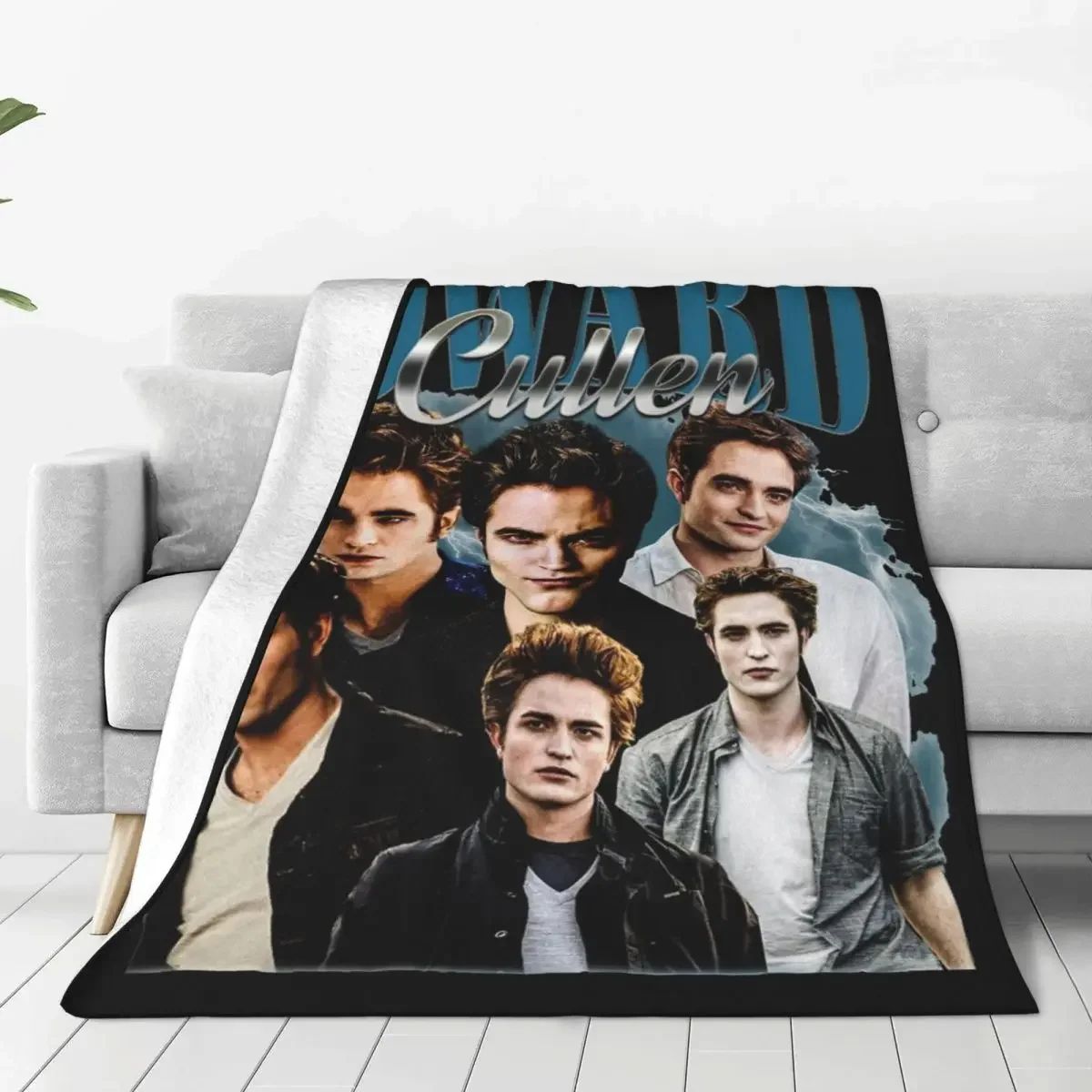 Edward Cullen Retrô 90 Homenagem Crepúsculo Cobertor Robert Pattinson Lã Mantas Para Viagem De Avião Macio Quente Colcha