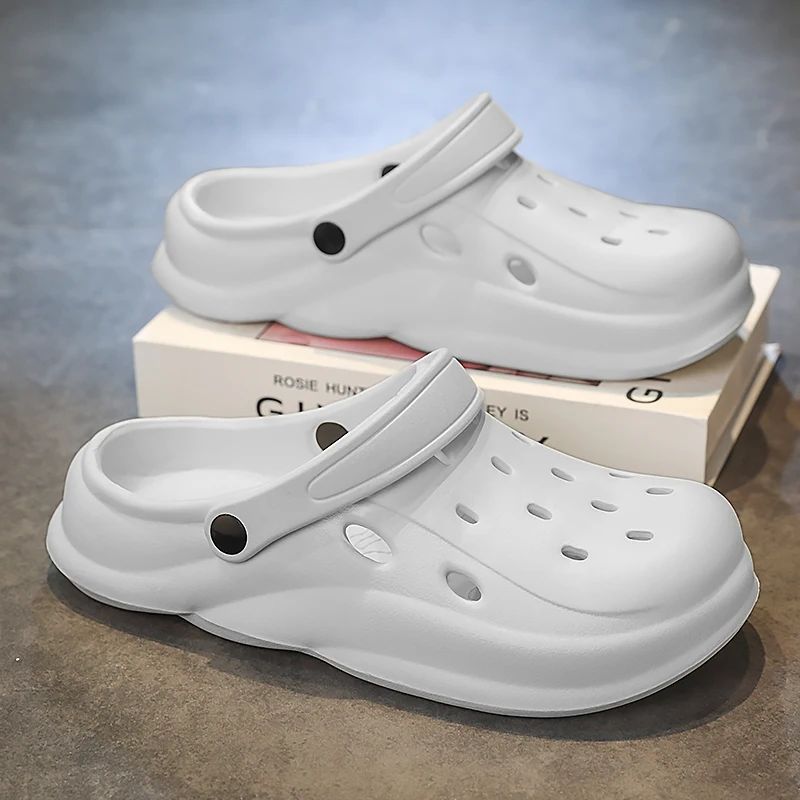 Mens Summer Beach Sandals Unisex Casual Garden Clogs Outdoor Wide Toe Cross Sandals for Ladies Non Slip House Shower Slippers