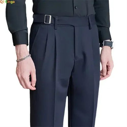 Calças de Terno Masculinas, Calças de Vestir Slim Modernas, Calças Brancas Pretas Azuis Verdes Pantalones Hombre Outono/Inverno Masculino, Novidade 2025