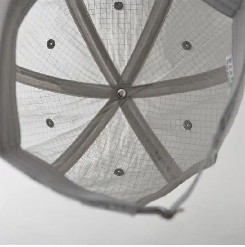 SS25 Korean Baseball Cap with Letter Embroidery & Gingham, Quick-Dry Minimalist Casual Unisex Hat for Daily Use