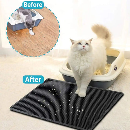 Tapete Higiênico Para Gatos Com Brinde Camada Dupla Impermeável Caixa De Areia Para Animais De Estimação Tapete Antiderrapante Almofada Lavável Produtos Para Camas De Gato Almofada Limpa