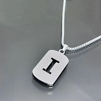 Colares de pingente de aço inoxidável com letra inicial A-Z da moda punk para homens e mulheres, atacado, joias, colar, joias góticas