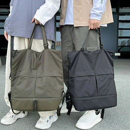 Mochila Unissex de Grande Capacidade Masculina e Feminina Mochilas de Nylon Impermeáveis Esportivas Modernas Mochilas Escolares Portáteis de Lazer Viagem