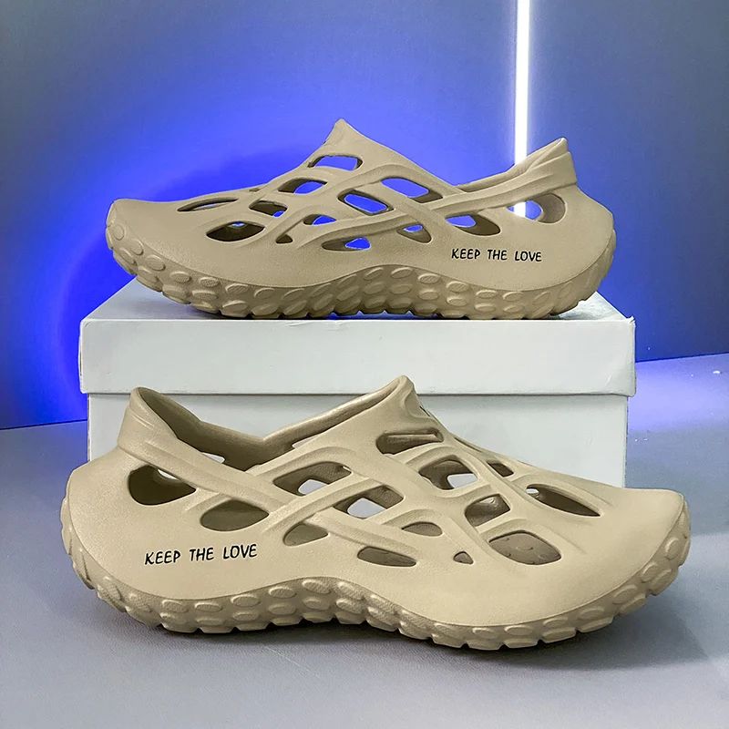 Summer Men Sandals Light EVA Men's Casual Shoes Hole Shoes Clogs Lovers Home Garden Outdoor Male Beach Flat Slippers Big Size