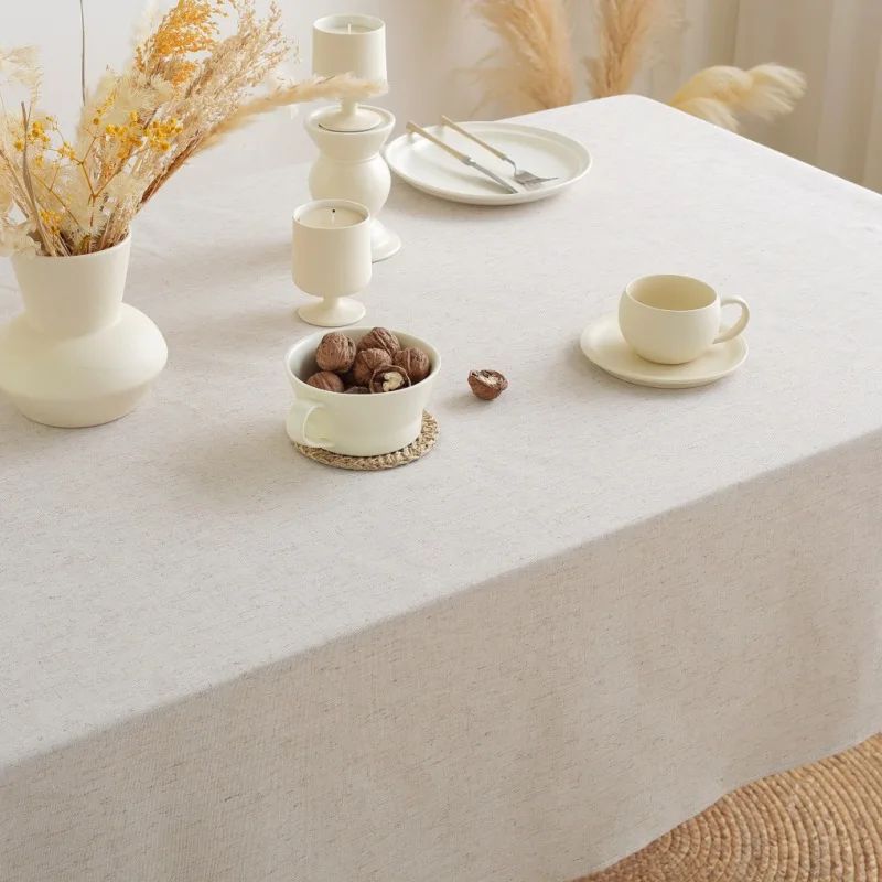 Cotton Linen Tablecloth for Wedding Home Party Dining Banquet Decoration Flax Fabric Table Cloth Luxurious Table Cover