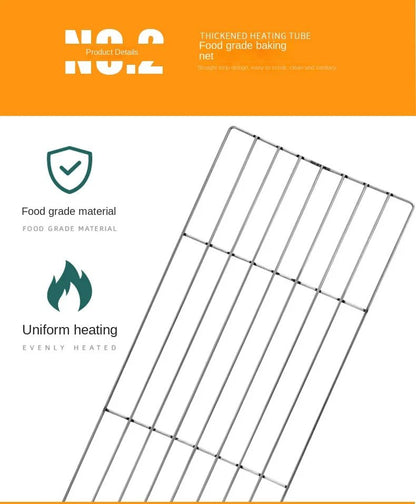 Outdoor Stainless Steel Charcoal Grill Large Size Barbecue Tool Portable Free Installation Handle Folding BBQ Cooking