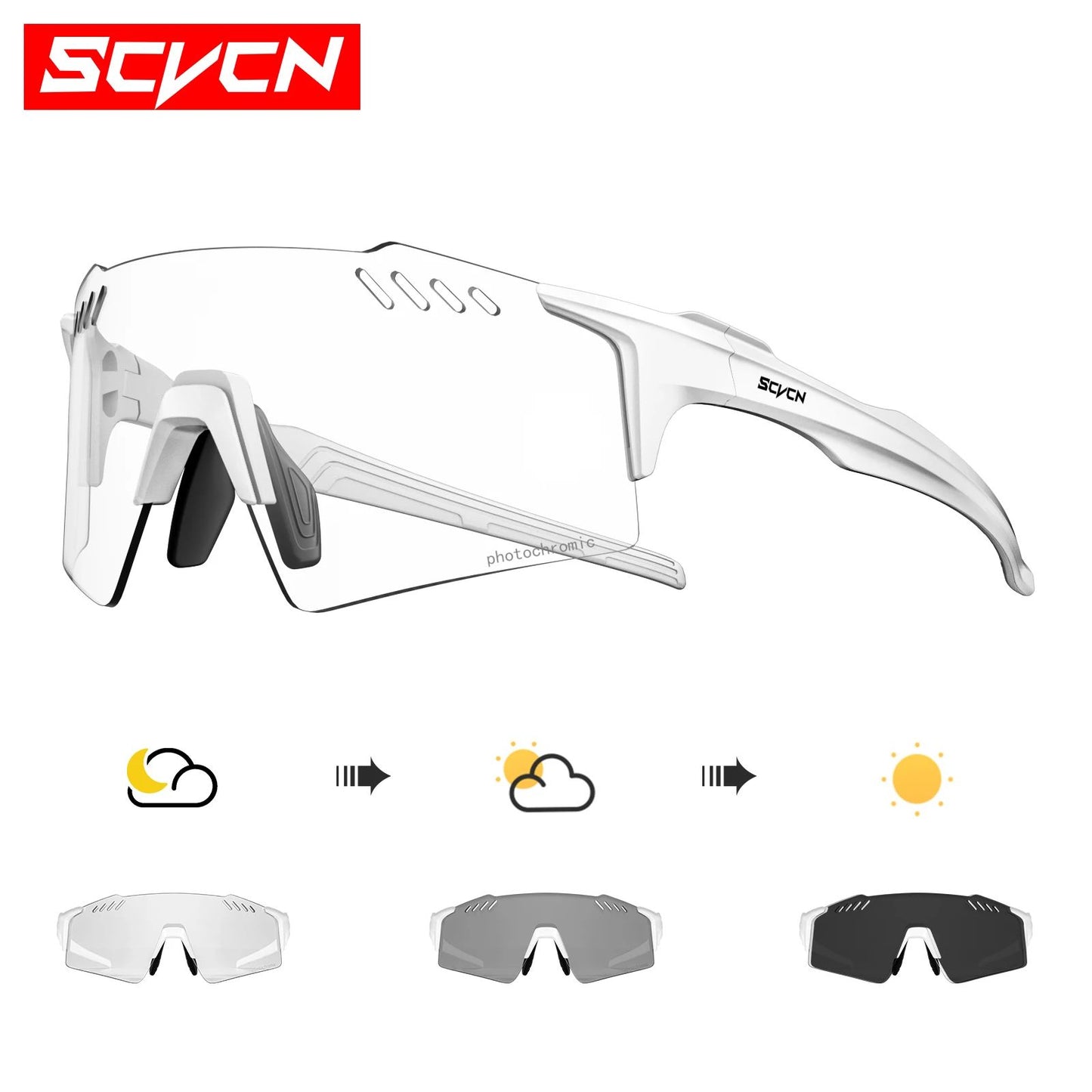 SCVCN Outdoor Photochromic Sunglasses Sports Bike Cycling Glasses Man MTB Climbing Glasses Eyewear Women Driving Bicycle Goggles