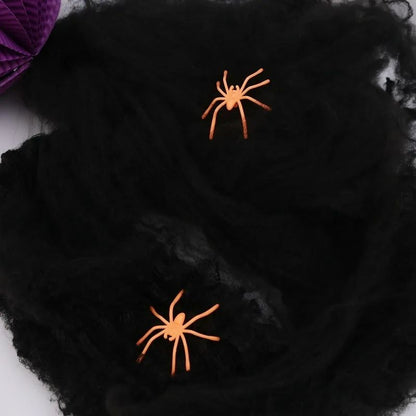 Artificial Spider Web Halloween Decoration Scary Party Scene Props White Stretchy Cobweb Horror House Home Decora Accessories