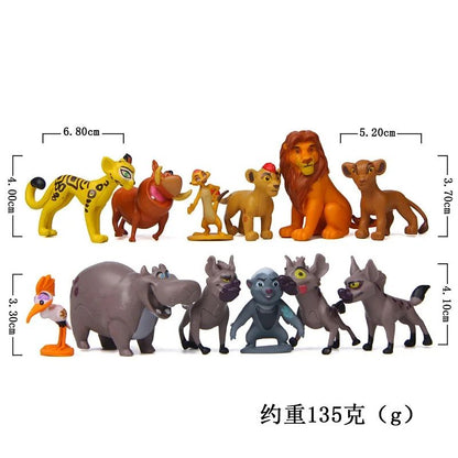 Disney 12Pcs/Set Anime Cartoon The Lion Guard King Kion Simba PVC High Quality Action Figures Bunga Beshte Fuli Ono Figurines