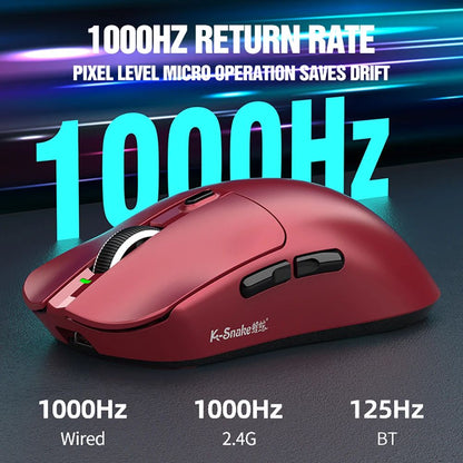 X11 PAW3311 Mouse Sem Fio Tri-Modo Mouse Bluetooth Mouse Gamer 12000 DPI RGB Base de Carregamento Magnético por Toque BT/2.4G/Com Fio