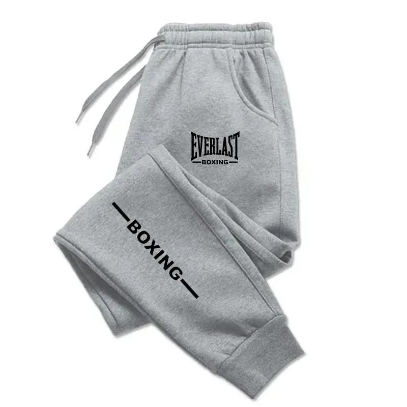 2025 Autumn Winter EVERLAST Printed Running Pants Men Women Outdoor Sports Fitness Pants Jogging Fleece Casual Sports Pants