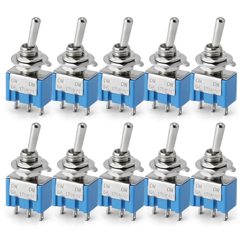 10PCS Toggle Switches Mini 3Pin 6Pin ON-ON/ON-OFF-ON Power Button Switch Car MTS-102 MTS-103 MTS-202 MTS-203