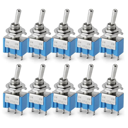 10PCS Toggle Switches Mini 3Pin 6Pin ON-ON/ON-OFF-ON Power Button Switch Car MTS-102 MTS-103 MTS-202 MTS-203
