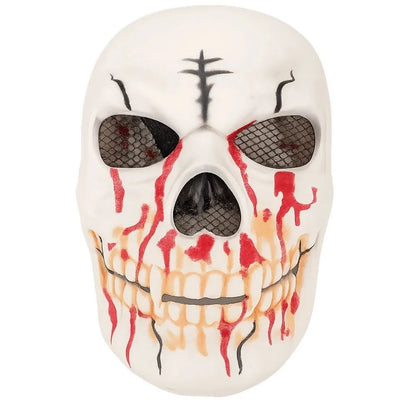 Bloody Effect Moving Mouth Skull Mask Adjustable Realistic Scary Skull Headgear Funny Spooky Halloween Skull Masks for Women Men
