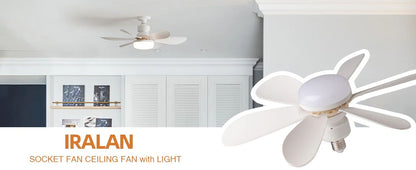 LED 40W ceiling fan light E27 with remote control for dimming, suitable for living room, study, household use, 85-265V