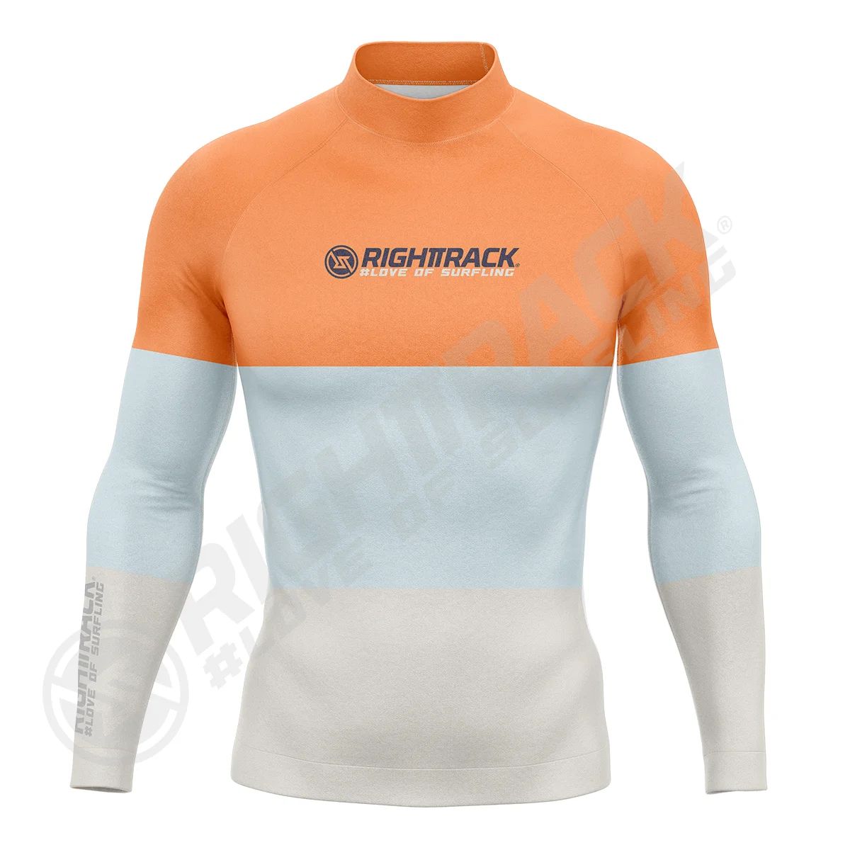 New Men's Surfing Shirt Three Contrasts Lycra Rashguard RIGHTTRACK Surf Sportswear Beach UV Protection Swimwear UPF50  Clothes