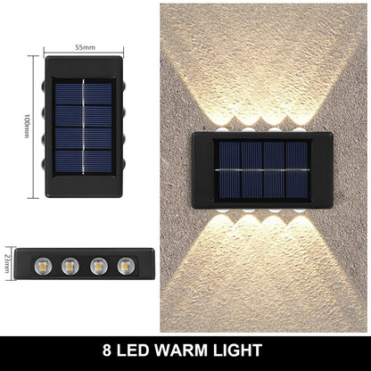 LED Solar Light Outdoor Waterproof Wall Lamp Up And Down Luminous Lighting for Garden Street Landscape Balcony Decor 1~4pcs
