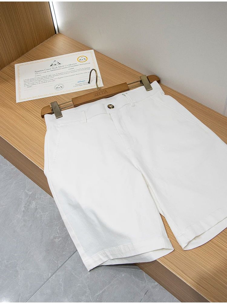 BC Elastic, comfortable and breathable summer men's versatile casual loose white shorts