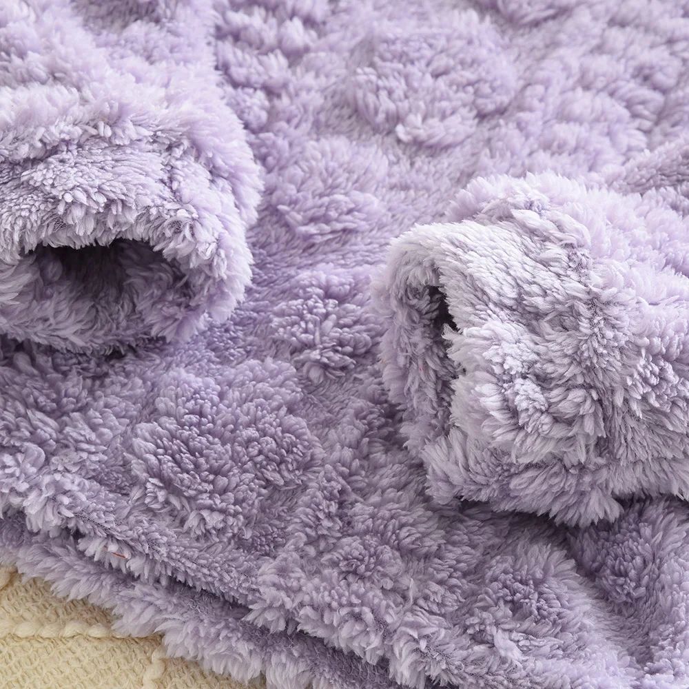 Baby Girl Clothes Purple Plush Jacquard Top+Pants 2-piece Set for Autumn and Winter Home Kids Casual Pajamas 3-7 Years Old