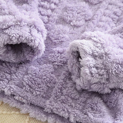 Baby Girl Clothes Purple Plush Jacquard Top+Pants 2-piece Set for Autumn and Winter Home Kids Casual Pajamas 3-7 Years Old